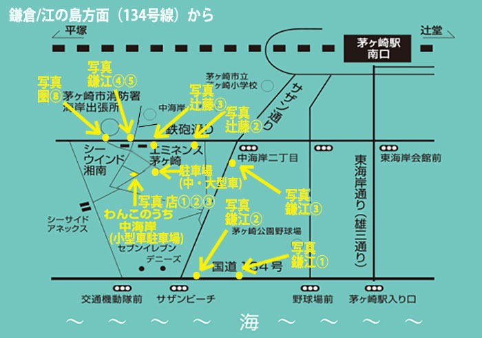 鎌倉・江の島方面からの略地図